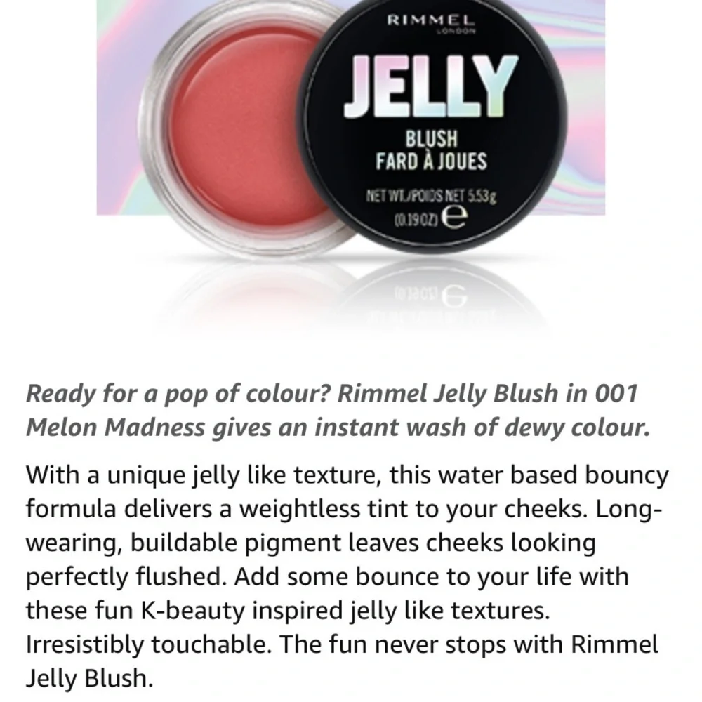 RIMMEL blushes Jelly Water-Based Melon Madness sun kissed coral